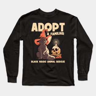 Adopt a familiar | Funny Witchy Cat Mom Long Sleeve T-Shirt